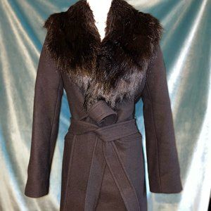 Faux fur wool coat Zara